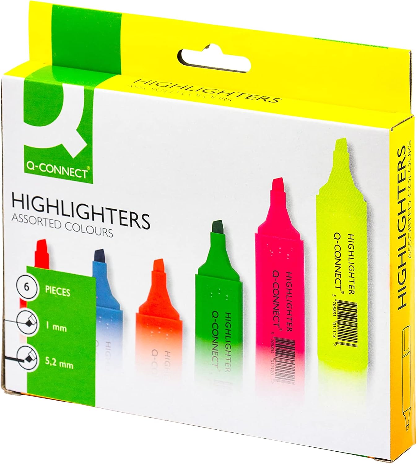 Q-Connect Assorted Highlighter Pens (Pack of 6) KF01909-0