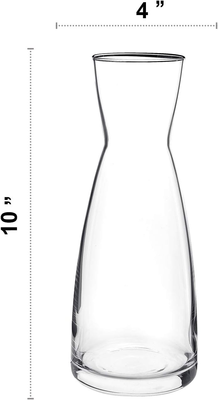 Bormioli Rocco Ypsilon Wine Carafe – Elegant Clear Glass Carafe for Water, Juice, Milk, Coffee, Iced Tea – Wide Mouth Serving Decanter Dispenser for Restaurants & Home Use – Made in Italy 36.5 Ounce-1