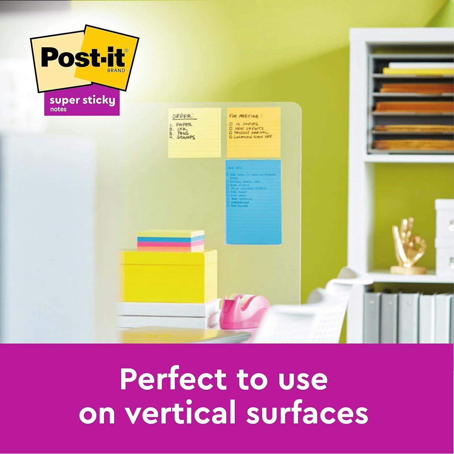 Post-it Super Sticky Large Notes, Assorted Colours, Lined, 101 mm x 152 mm, 90 Sheets/Pad, 3 Pads - Self-stick Notes For Note Taking, To Do Lists & Reminders-5