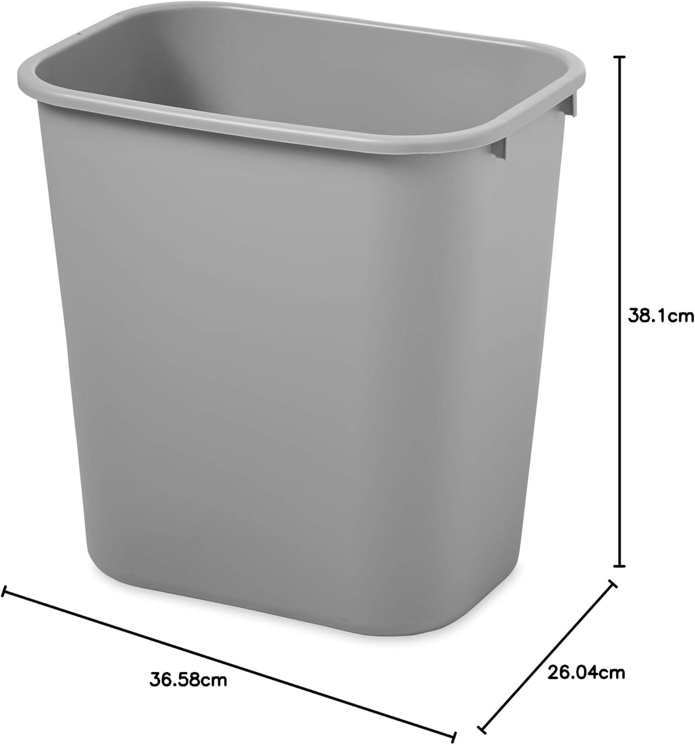 Rubbermaid Commercial Products Waste Basket Medium 26L Grey FG295600GRAY-2