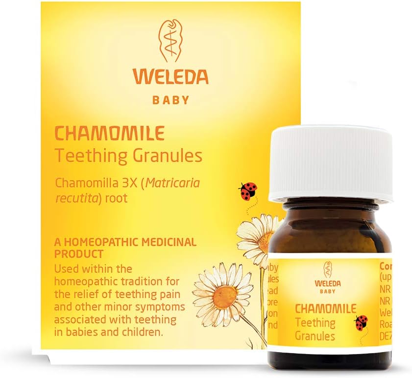 Weleda Teething Granules for Baby with Chamomilla, Baby Teething, Teething Pain, Homeopathic Medicinal Product, Vegan, 15g-0