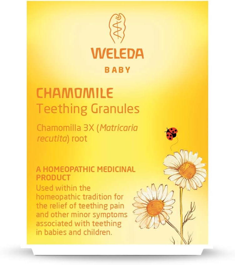 Weleda Teething Granules for Baby with Chamomilla, Baby Teething, Teething Pain, Homeopathic Medicinal Product, Vegan, 15g-1