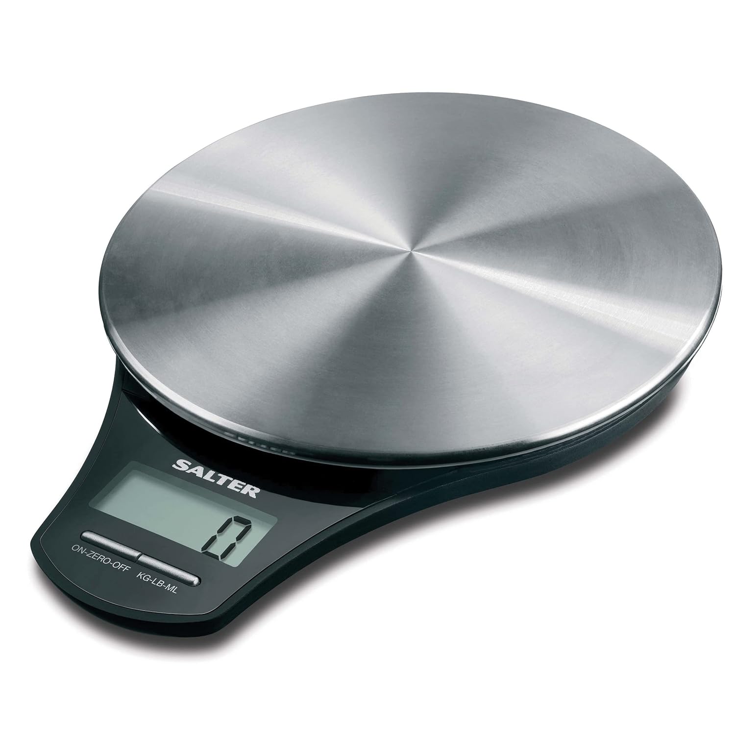 Salter 1035 SSBKDR Digital Kitchen Scale – Food Scales, Kitchen Weighing Scales, 5kg Capacity, Stainless Steel Platform, Measure Liquids, Add & Weigh , Tare/Zero Function, 1 x CR2032 Battery Included-0