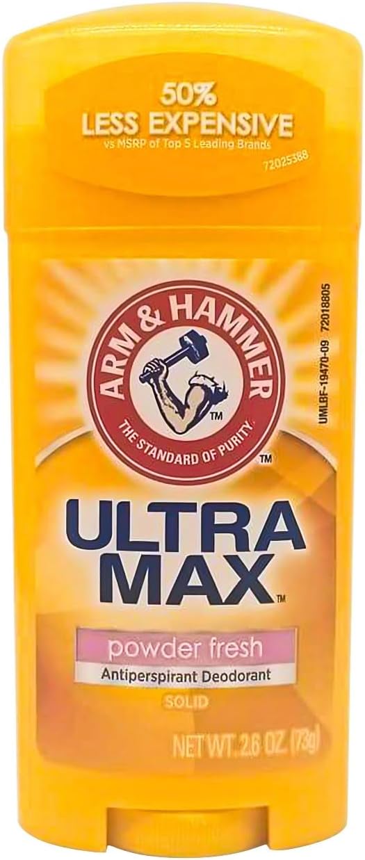 Arm And Hammer Ultramax Deodorant Antiperspirant Invisible Solid, Powder Fresh - 2.6 Oz-0