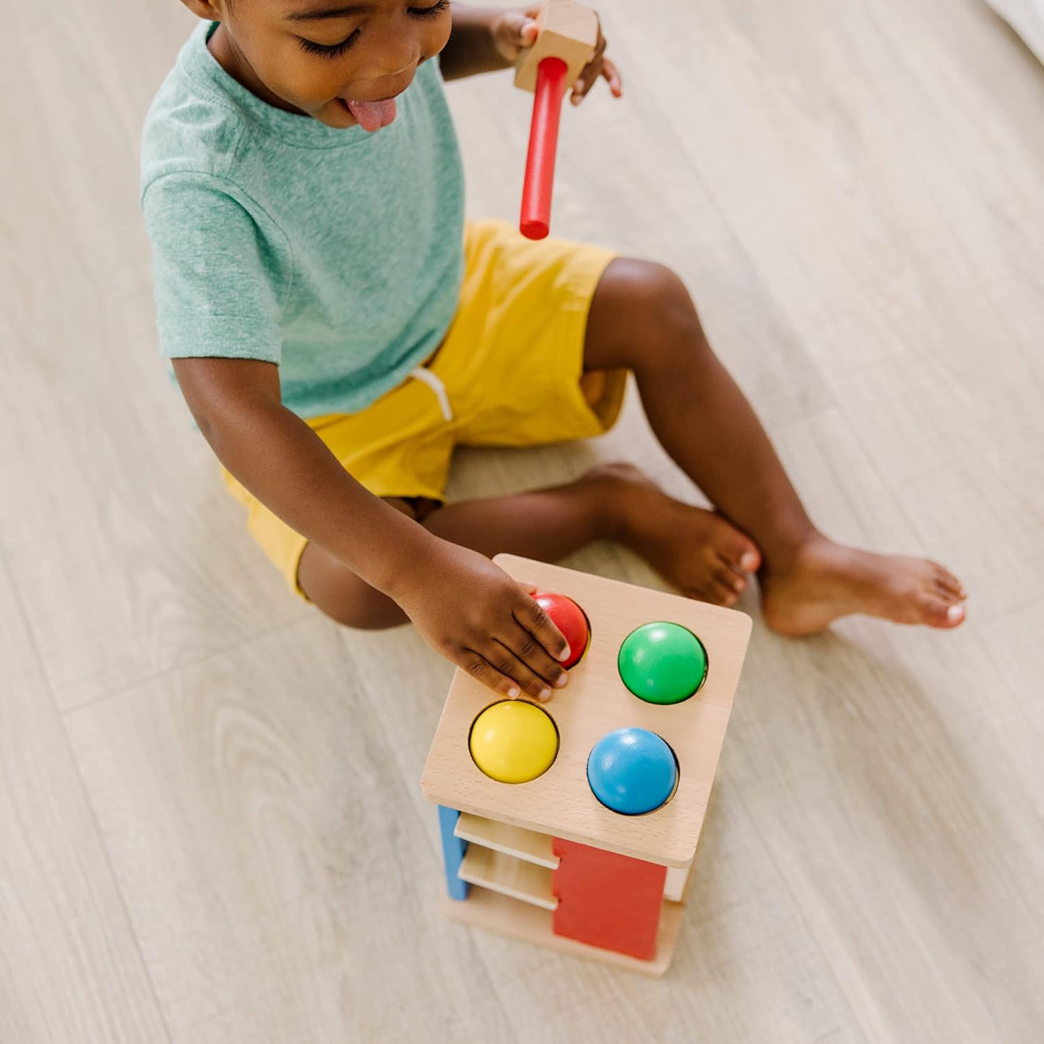 Melissa & Doug Pound and Roll Tower | Wooden hammer toy | Early developmental toy | Problem Solving | Wooden toys 1 year old | 1 2 3 4 Ages | Gift for Boy or Girl-3