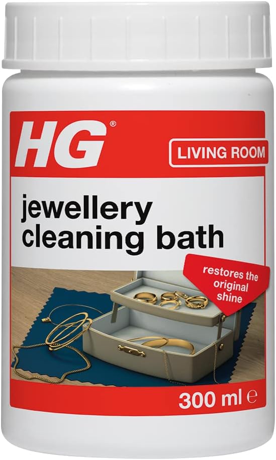 HG Jewellery, Liquid Cleaning Bath, For Gold & Silver Fine Dress Jewellery, Gentle Easy To Use Cleaner Kit Restores Shine & Sparkle - 300ml (437030106)-0