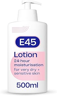 E45 Moisturising Lotion 500 ml - Dermatological Body Moisturiser Lotion - Body Lotion - Daily Moisturiser for Dry Skin & Sensitive Skin – Long-Lasting Hydration Protect from Dryness, Reduce Redness