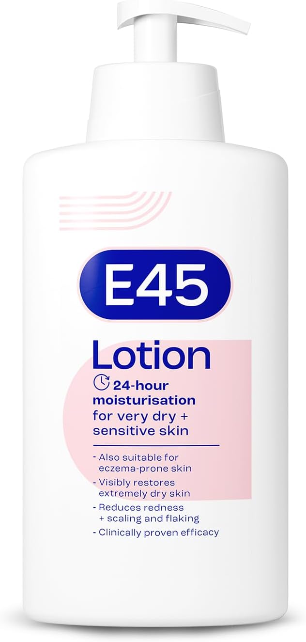 E45 Moisturising Lotion 500 ml - Dermatological Body Moisturiser Lotion - Body Lotion - Daily Moisturiser for Dry Skin & Sensitive Skin – Long-Lasting Hydration Protect from Dryness, Reduce Redness-1