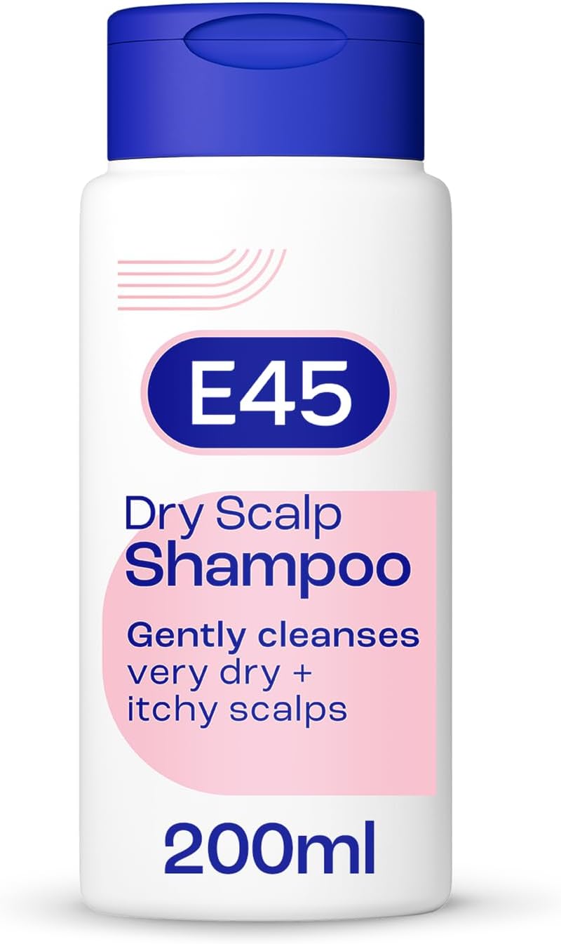 E45 Dermatological Dry Scalp Shampoo 200 ml - E45 Shampoo for Dry Scalp Relief – Dry Scalp Shampoo with Pro Vitamin B5 to Hydrate Hair – for Clean and Shiny Hair - Anti Dandruff Shampoo – Perfume Free-0