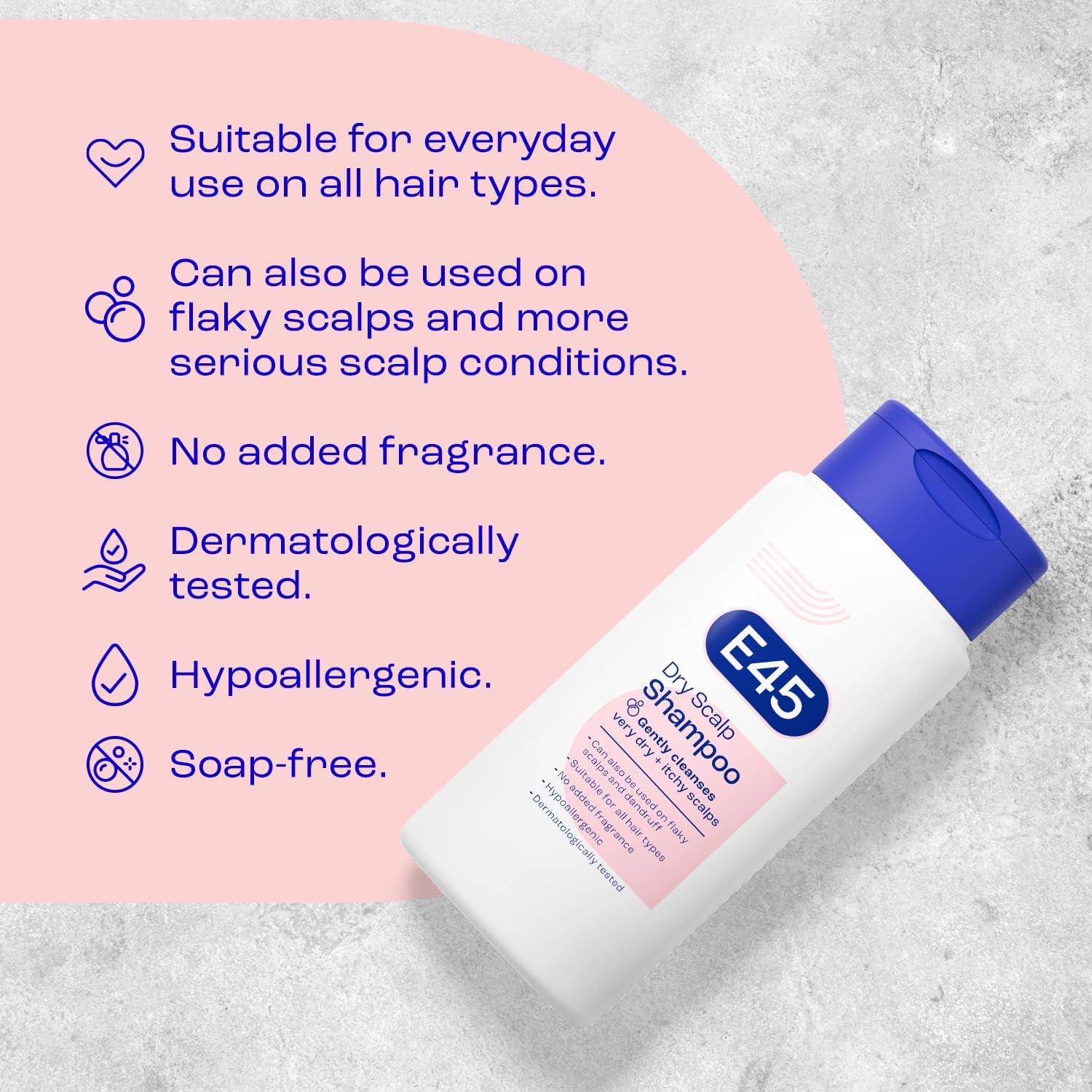 E45 Dermatological Dry Scalp Shampoo 200 ml - E45 Shampoo for Dry Scalp Relief – Dry Scalp Shampoo with Pro Vitamin B5 to Hydrate Hair – for Clean and Shiny Hair - Anti Dandruff Shampoo – Perfume Free-5