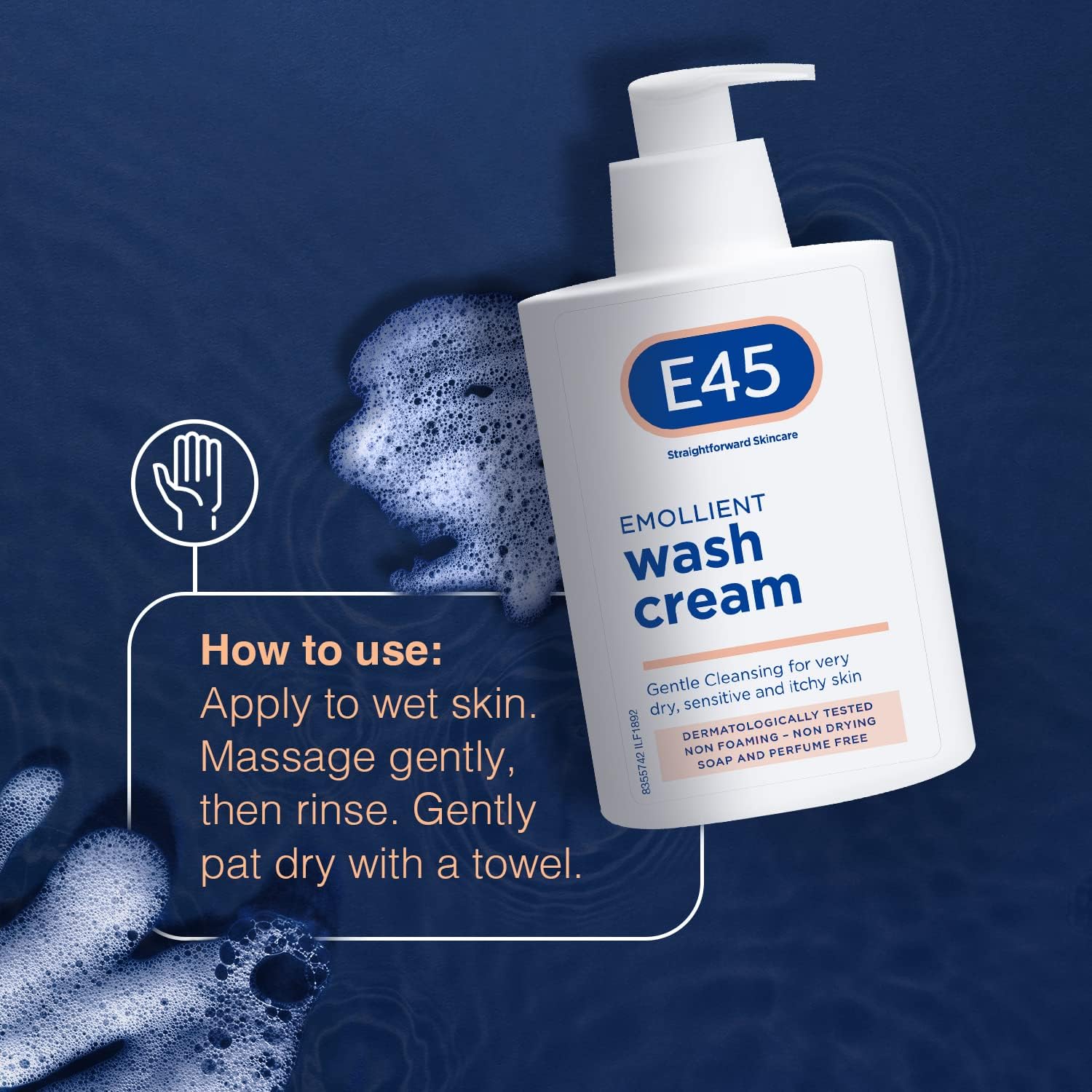 E45 Dermatological Emollient Wash Cream, 250 ml, Pack of 1-3