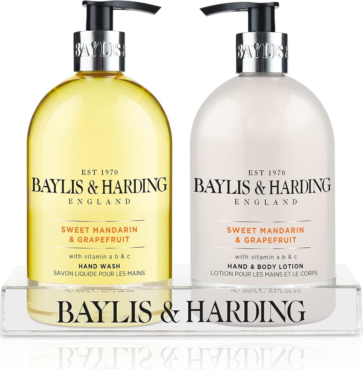 Baylis & Harding Sweet Mandarin & Grapefruit Hand Wash and Lotion Set (Pack of 1) - Vegan Friendly-0