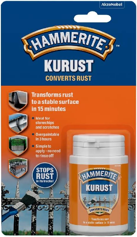 Hammerite Kurust Rust Remover for Metal. Rust Treatment and Rust Converter for Metal Interior and Exterior to Remove Brown Spots - 90ml-0