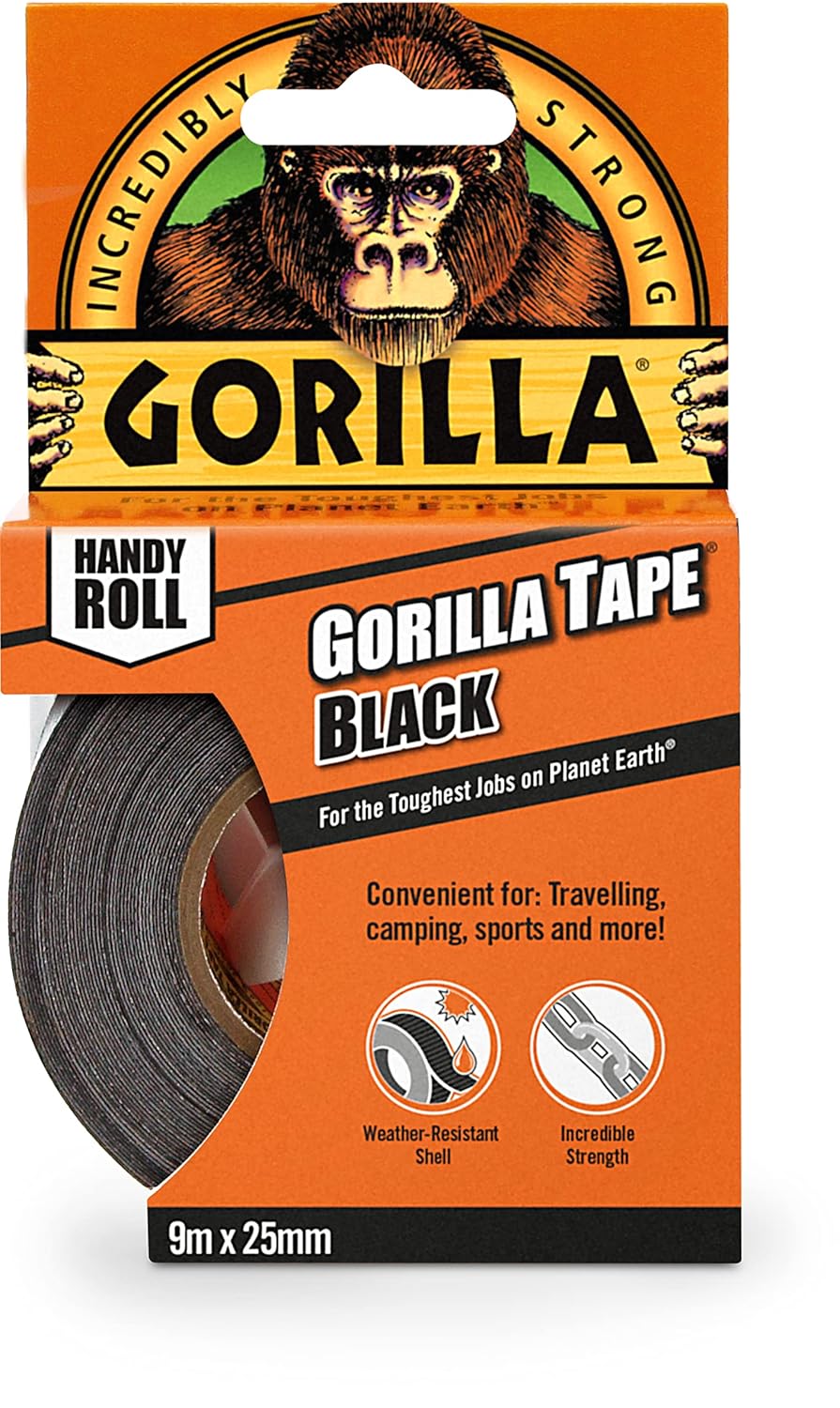 Gorilla Tape Handy Roll Black 9m-0