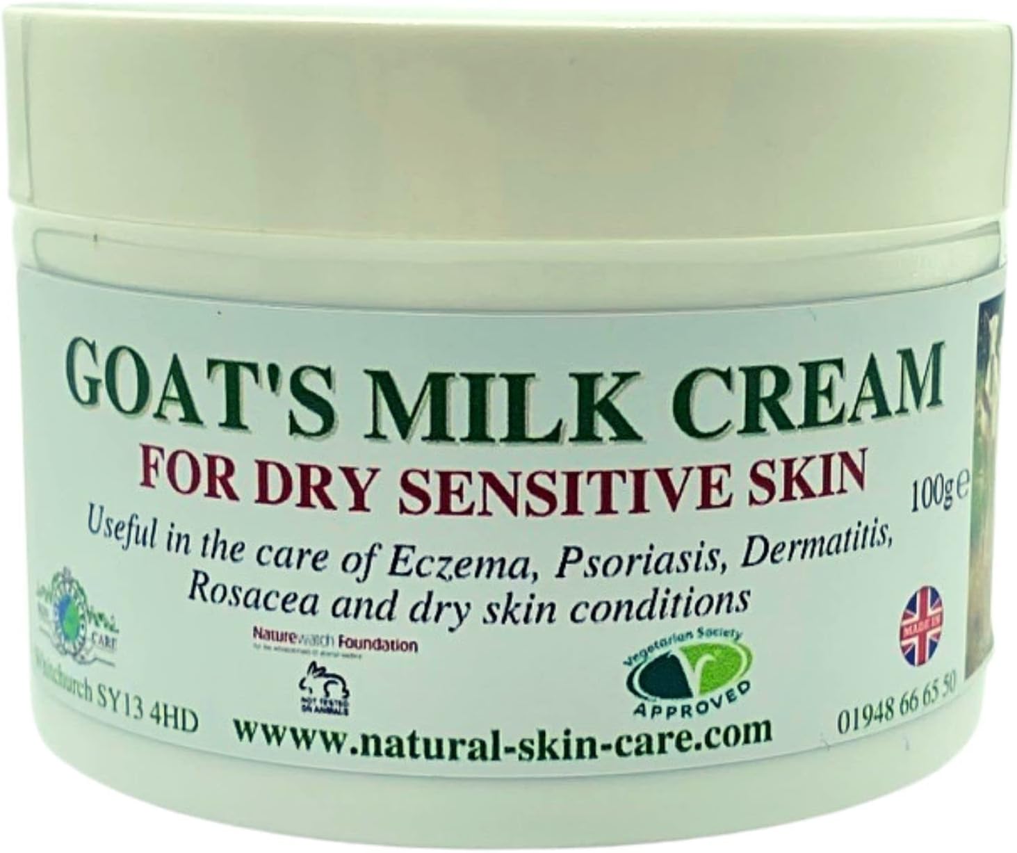 Goat's Milk Moisturising Cream 100g Psoriasis Eczema Dry Skin Dermatitis-1