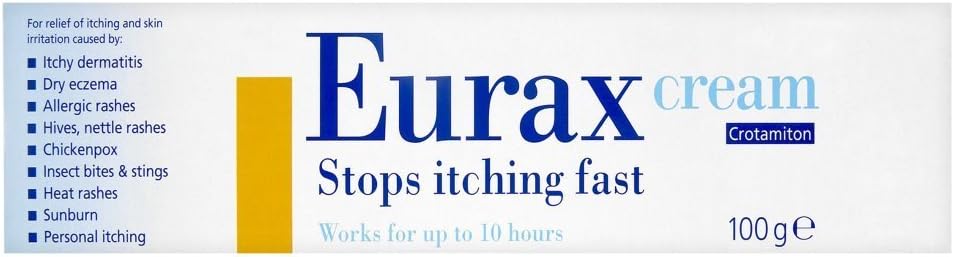 Eurax Itch Relief Cream, Ideal For Dry Skin Conditions, Allergic Rash, Chickenpox, Anti-Itch Cream, Hydrating Relief for Itchy, Irritated Skin, Dermatologist Recommended, 1 x 100g-0