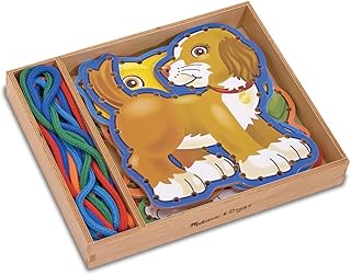 Melissa & Doug Wooden Panels & Laces - Pets | Developmental Toy | Lacing Activities | 3+ | Gift for Boy or Girl