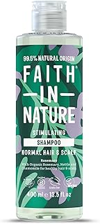 Faith In Nature Natural Rosemary Shampoo, Stimulating for Normal Hair & Scalp, Vegan & Cruelty Free, No SLS, Silciones or Parabens, 400ml