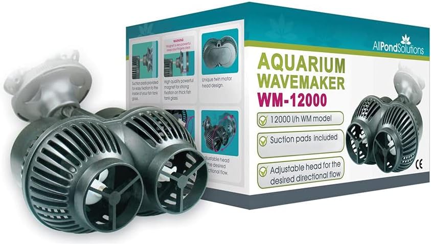 allpondsolutions Aquarium Marine Wave Maker Fish Tank Powerhead Circulation Pump 12000L/H - Powerful Clip on Glass Suction Attachment-0