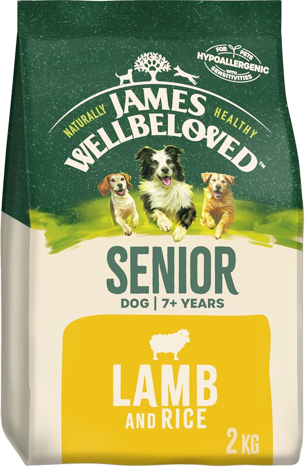 James Wellbeloved Senior Lamb & Rice 2 kg Bag, Hypoallergenic Dry Dog Food-0