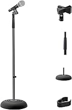 Pyle Microphone Stand, Universal Mic Mount with Heavy Compact Base, Portable Mic Stand, Boom, Height Adjustable Straight Stands (85 – 152 cm.)