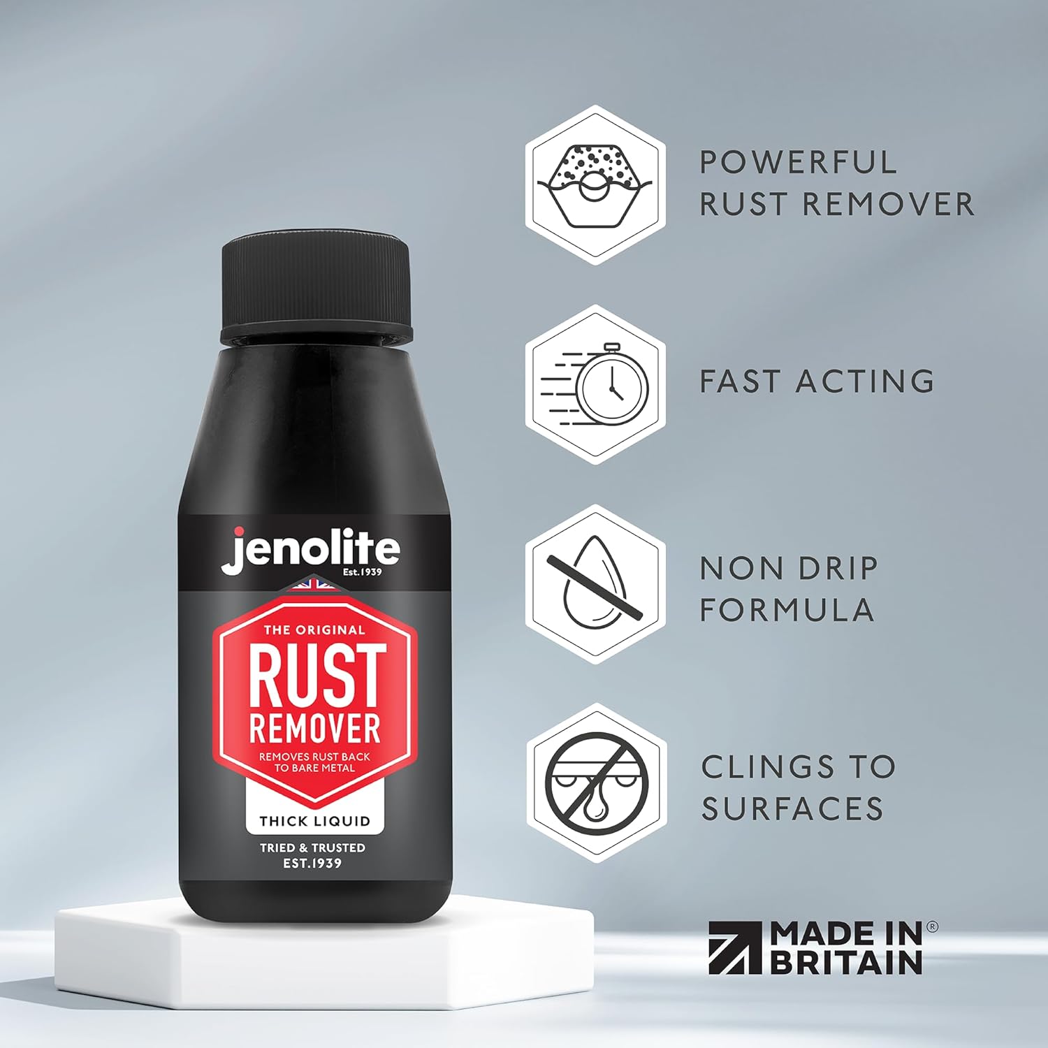 JENOLITE Rust Remover Thick Liquid | 150g | Non-Drip Formula | Fast Acting Thixotropic Rust Remover For Metal | Removes Rust Back To Bare Metal | Suitable For Use On Vertical Surfaces-4