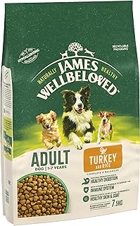 James Wellbeloved Adult Turkey & Rice 7.5 kg Bag, Hypoallergenic Dry Dog Food