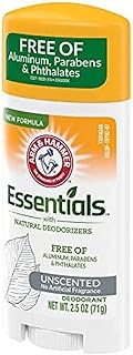 Arm & Hammer Essentials Natural Deodorant, Unscented 2.5oz (Packaging May Vary)