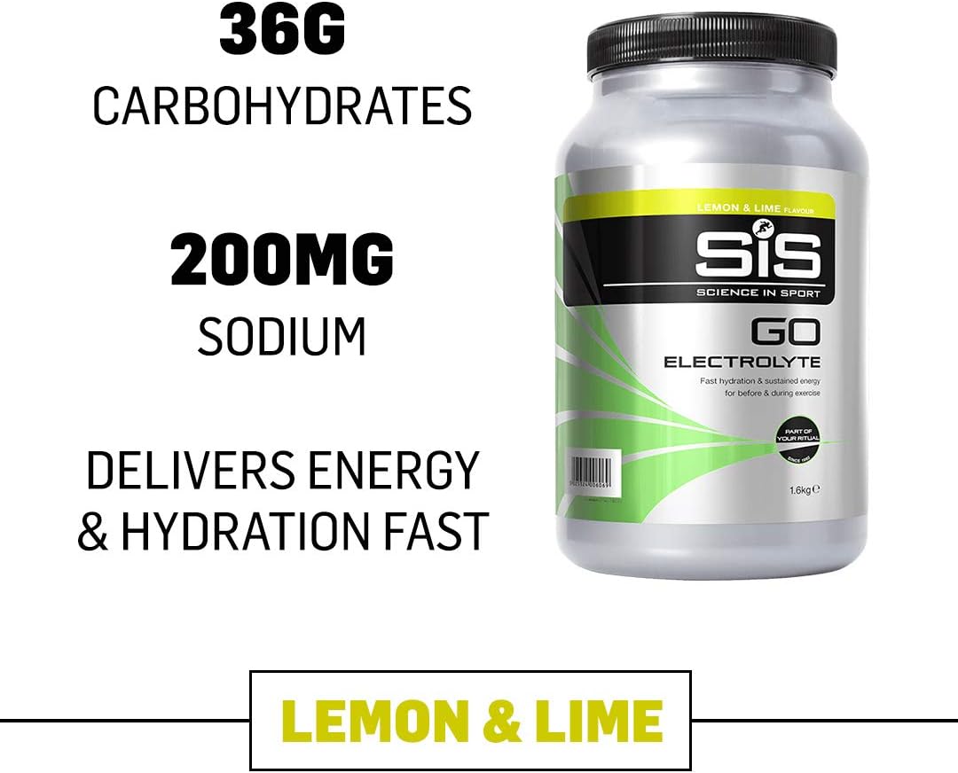 Science In Sport GO Electrolyte Powder Energy Drinks, High Carbohydrates and Sodium, Lemon and Lime Flavour, 32 Servings Per 1.6kg-0