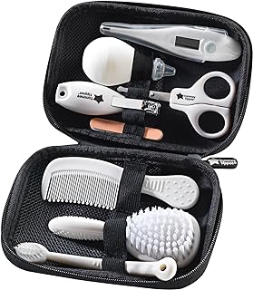 Tommee Tippee Baby Healthcare and Grooming Kit, 9x Essential Newborn Care Items for Home and Travel, Wipe-Clean and Waterproof Travel Case