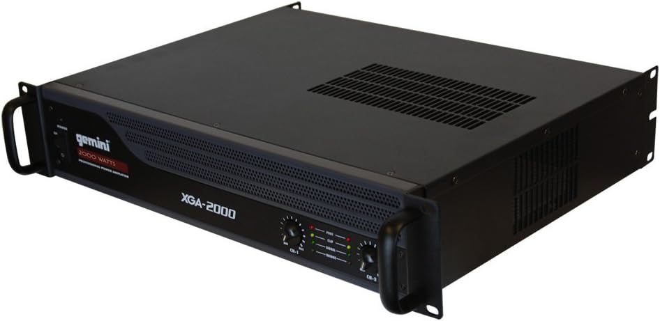 Gemini Sound XGA-2000 2-Channel Professional A/B Bridge PA System DJ Equipment Power 2000W Watt Instant Peak Power Rack Mount Audio Amplifier For Professional Set Up, Black,4.40 x 8.70 x 11.40-0