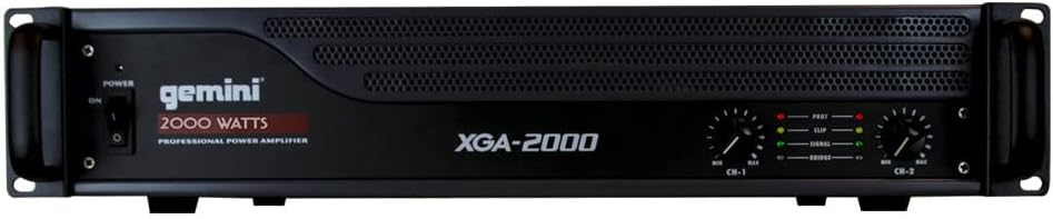 Gemini Sound XGA-2000 2-Channel Professional A/B Bridge PA System DJ Equipment Power 2000W Watt Instant Peak Power Rack Mount Audio Amplifier For Professional Set Up, Black,4.40 x 8.70 x 11.40-1