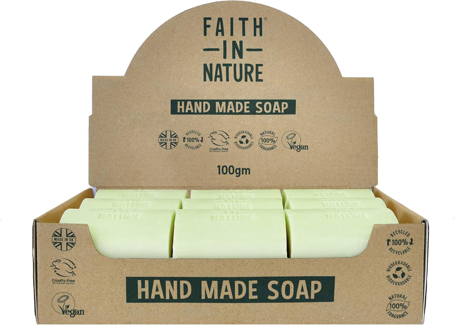 Faith In Nature Natural Aloe Vera Hand Soap Bar Box Set, Rejuvenating, Vegan & Cruelty Free, No SLS or Parabens, 18 x 100g-0