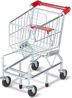 Melissa & Doug Mini Supermarket Shopping Trolley, Shopping trolley kids, Toy storage, Play kitchen, Kitchen toys, Pretend play toy, Role play set, 3+, Gift for boy or girl