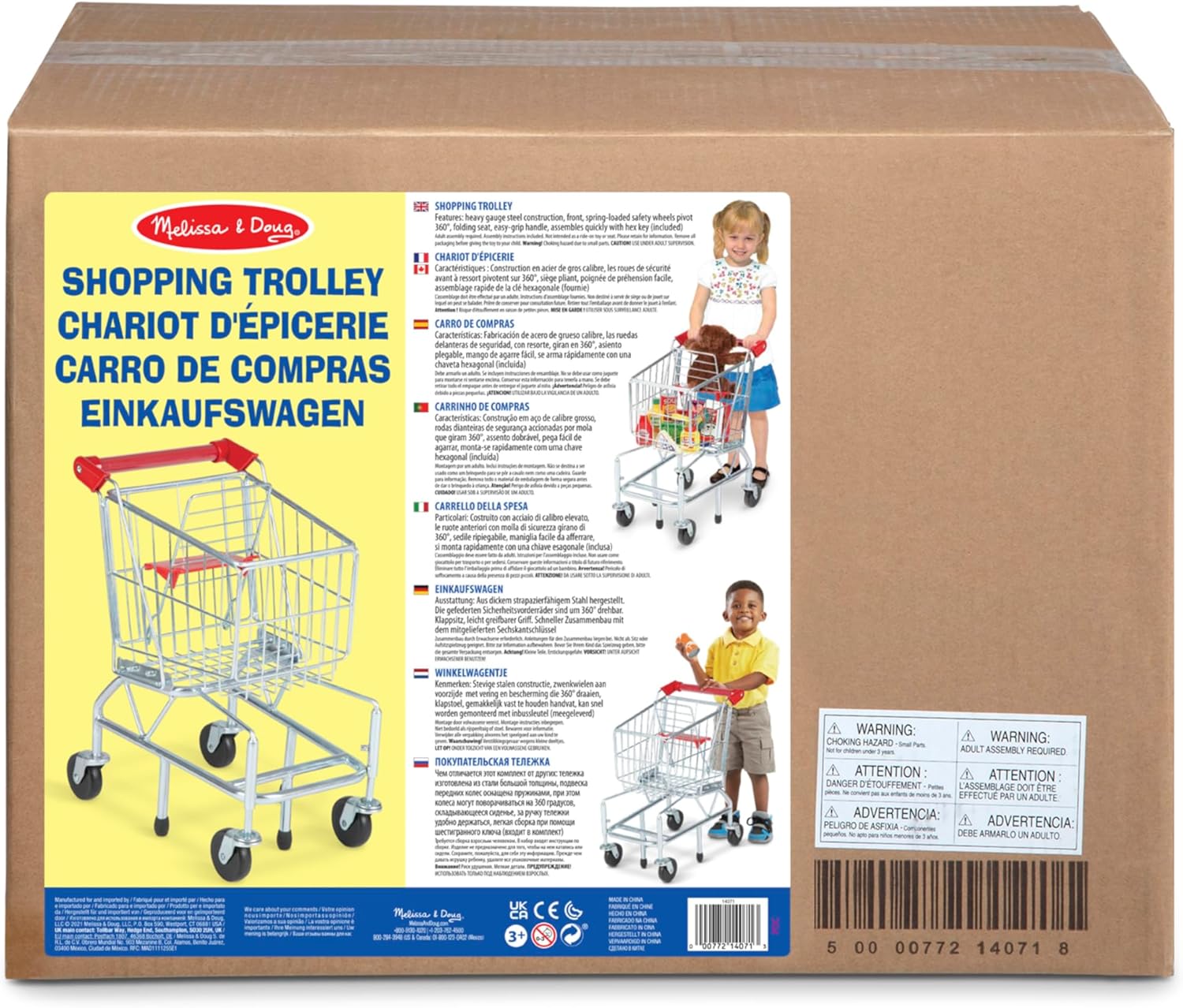 Melissa & Doug Mini Supermarket Shopping Trolley, Shopping trolley kids, Toy storage, Play kitchen, Kitchen toys, Pretend play toy, Role play set, 3+, Gift for boy or girl-5