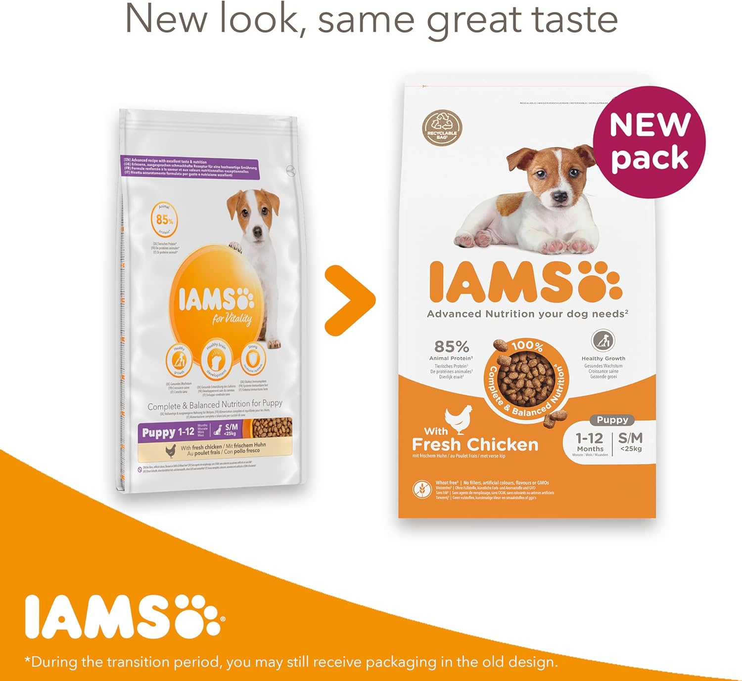 IAMS Complete Dry Dog Food for Puppy Small and Medium Breeds with Chicken 3 kg-2