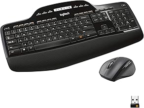 Logitech MK710 Wireless Keyboard and Advanced Mouse Combo for Windows, 2.4GHz Multimedia Keys, 3-Year Battery Life, PC/Mac, QWERTY UK English Layout - Black