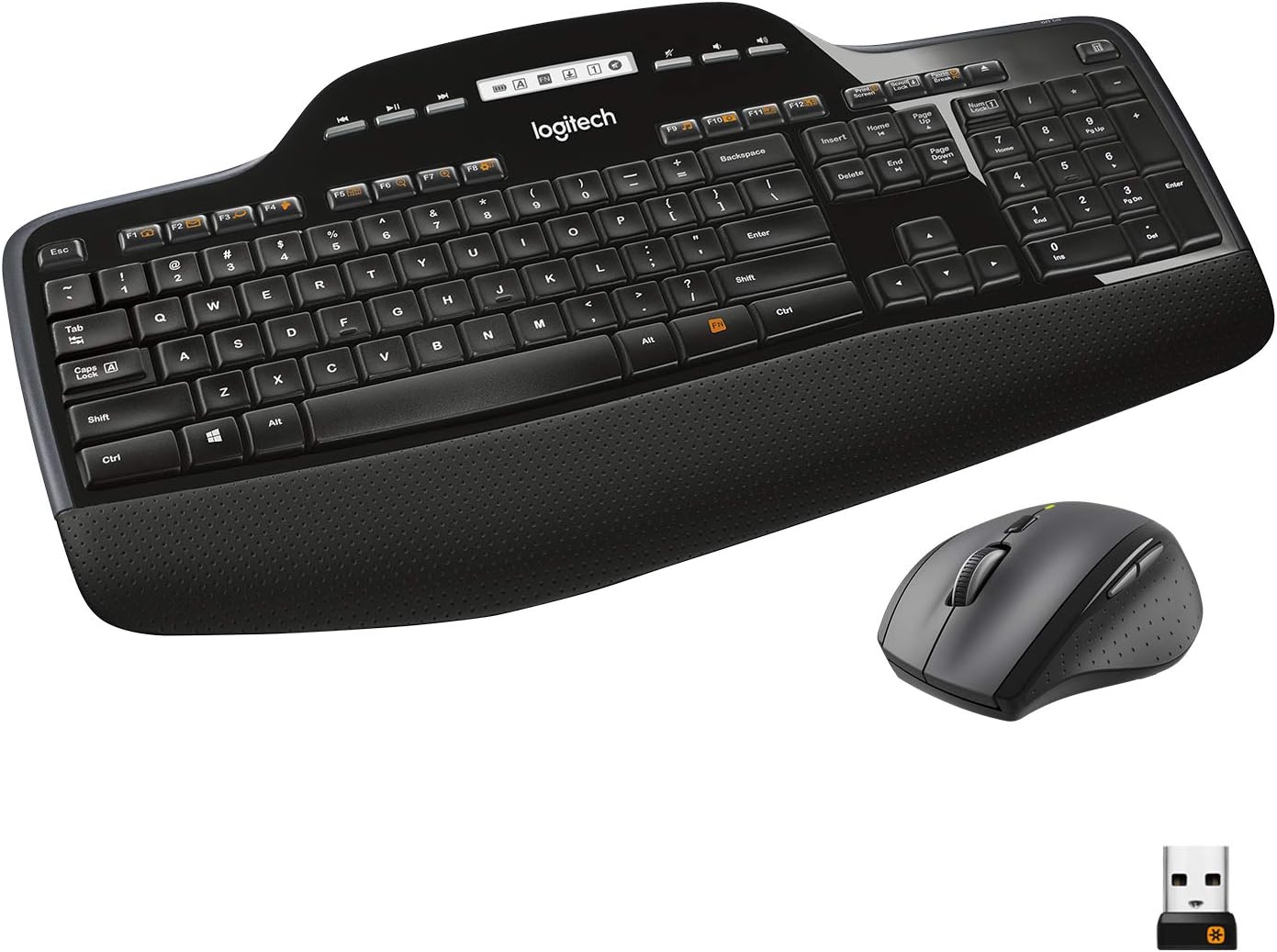 Logitech MK710 Wireless Keyboard and Advanced Mouse Combo for Windows, 2.4GHz Multimedia Keys, 3-Year Battery Life, PC/Mac, QWERTY UK English Layout - Black-0