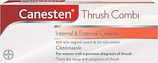 Canesten Thrush Combi Internal & External Creams for Thrush Treatment | Clotrimazole | Two-Step Complete Relief Thrush Treatment,2 Count (Pack of 1)