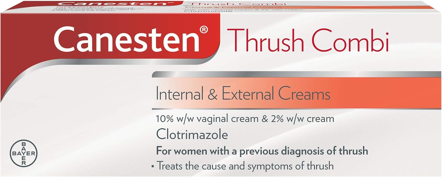 Canesten Thrush Combi Internal & External Creams for Thrush Treatment | Clotrimazole | Two-Step Complete Relief Thrush Treatment,2 Count (Pack of 1)-0