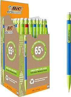 Bic Matic ECOlutions Mechanical Pencils - Box of 50 with Assorted Barrel Colours - 0.7 mm HB Friendly Pencils with Resistant Leads, black