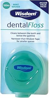 Wisdom Dental Floss Mint Waxed 100m (Pack of 3)