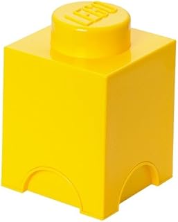 LEGO Storage Brick 1 Knob Yellow, Stackable Storage Box, 1.2l – LEGO Product, Storage Box with Lid, Desk Storage, Room Storage, Toy Box, Home Decor