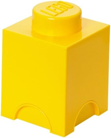 LEGO Storage Brick 1 Knob Yellow, Stackable Storage Box, 1.2l – LEGO Product, Storage Box with Lid, Desk Storage, Room Storage, Toy Box, Home Decor-0