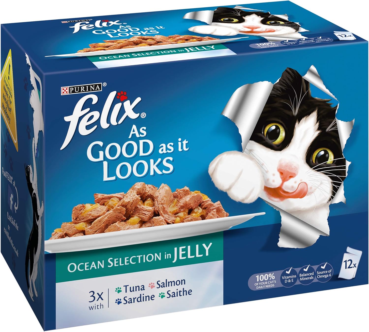 Felix As Good As It Looks Cat Food Ocean 4 x 12 x 100g (48 Pouches)-0