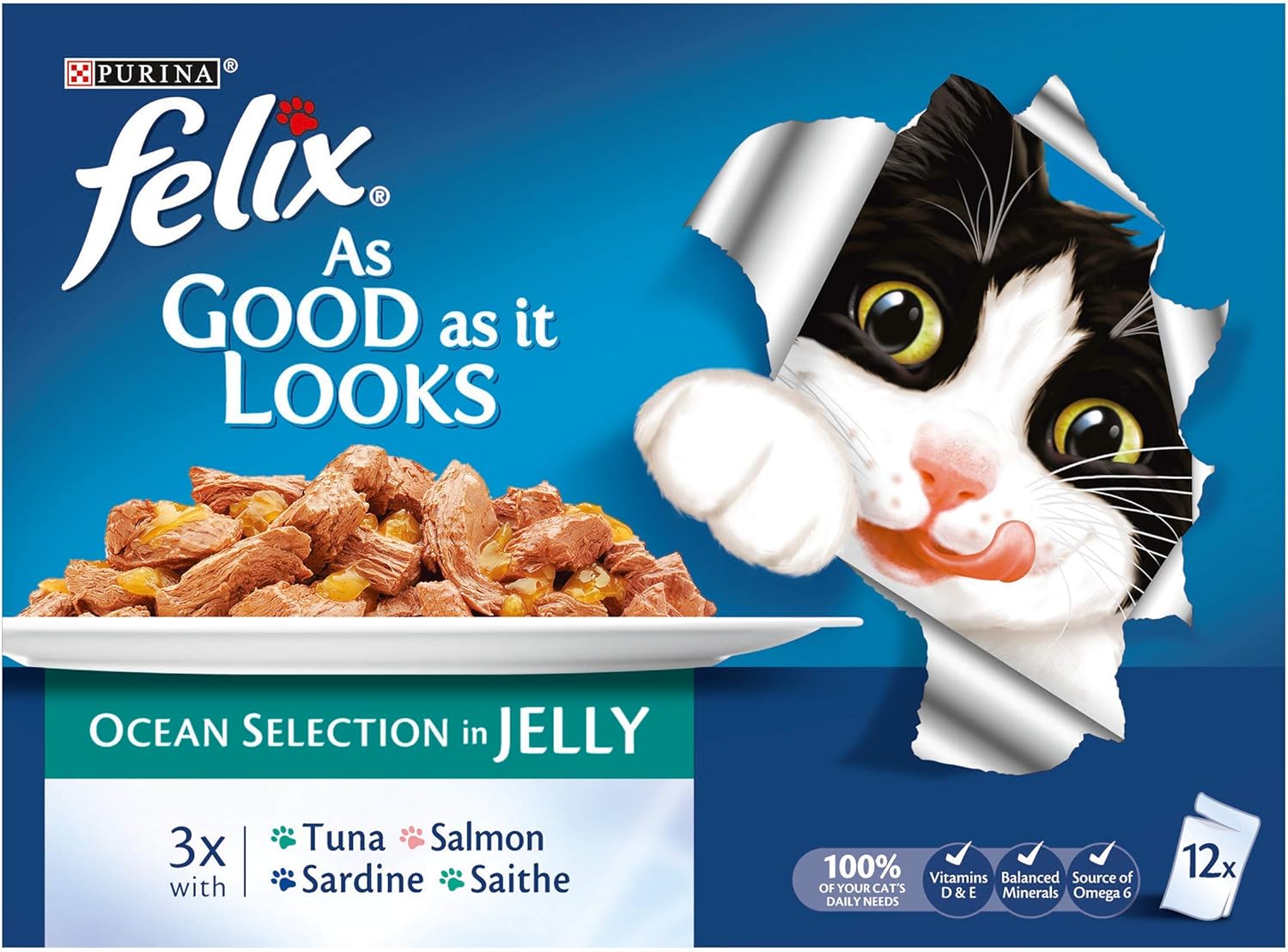 Felix As Good As It Looks Cat Food Ocean 4 x 12 x 100g (48 Pouches)-2