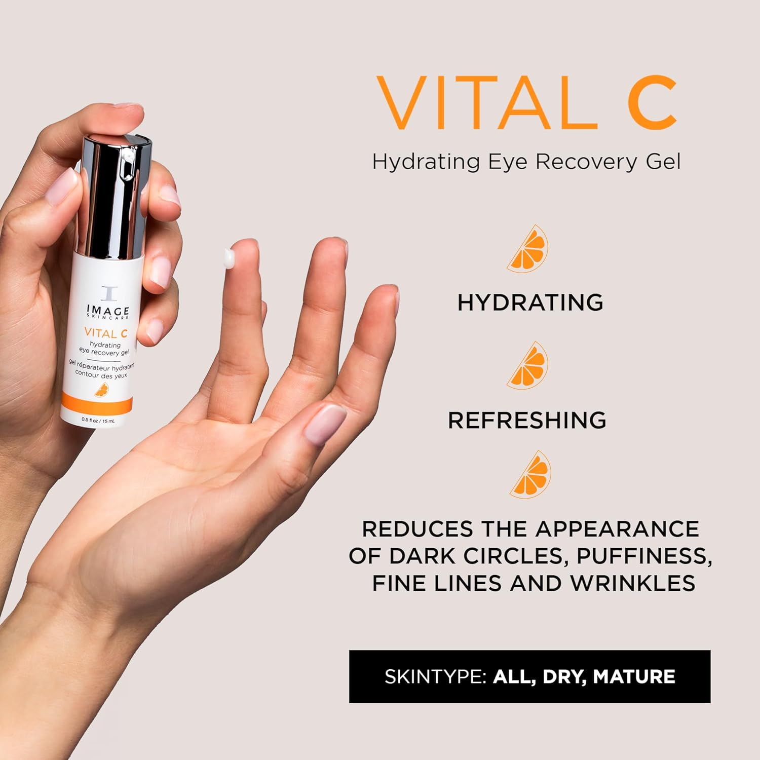 IMAGE Skincare, VITAL C Hydrating Eye Recovery Gel, With Vitamin C and Peptides to Reduce Appearance of Dark Circles, Bags, and Wrinkles Under Eyes, 15 ml-1