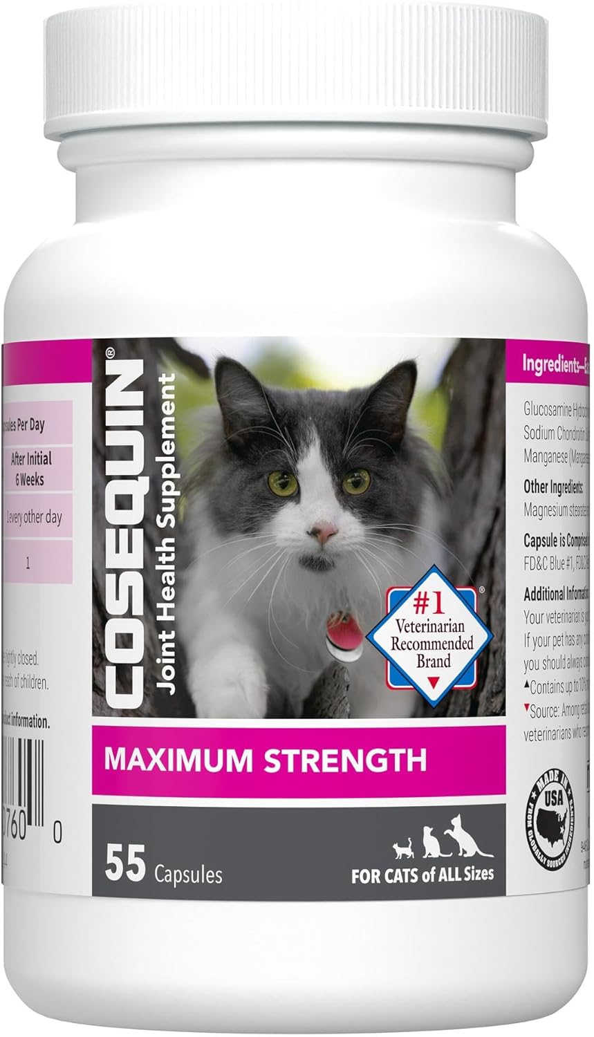 Cosequin Nutramax Laboratories Joint Health Supplement for Cats - With Glucosamine and Chondroitin, 55 Capsules-0