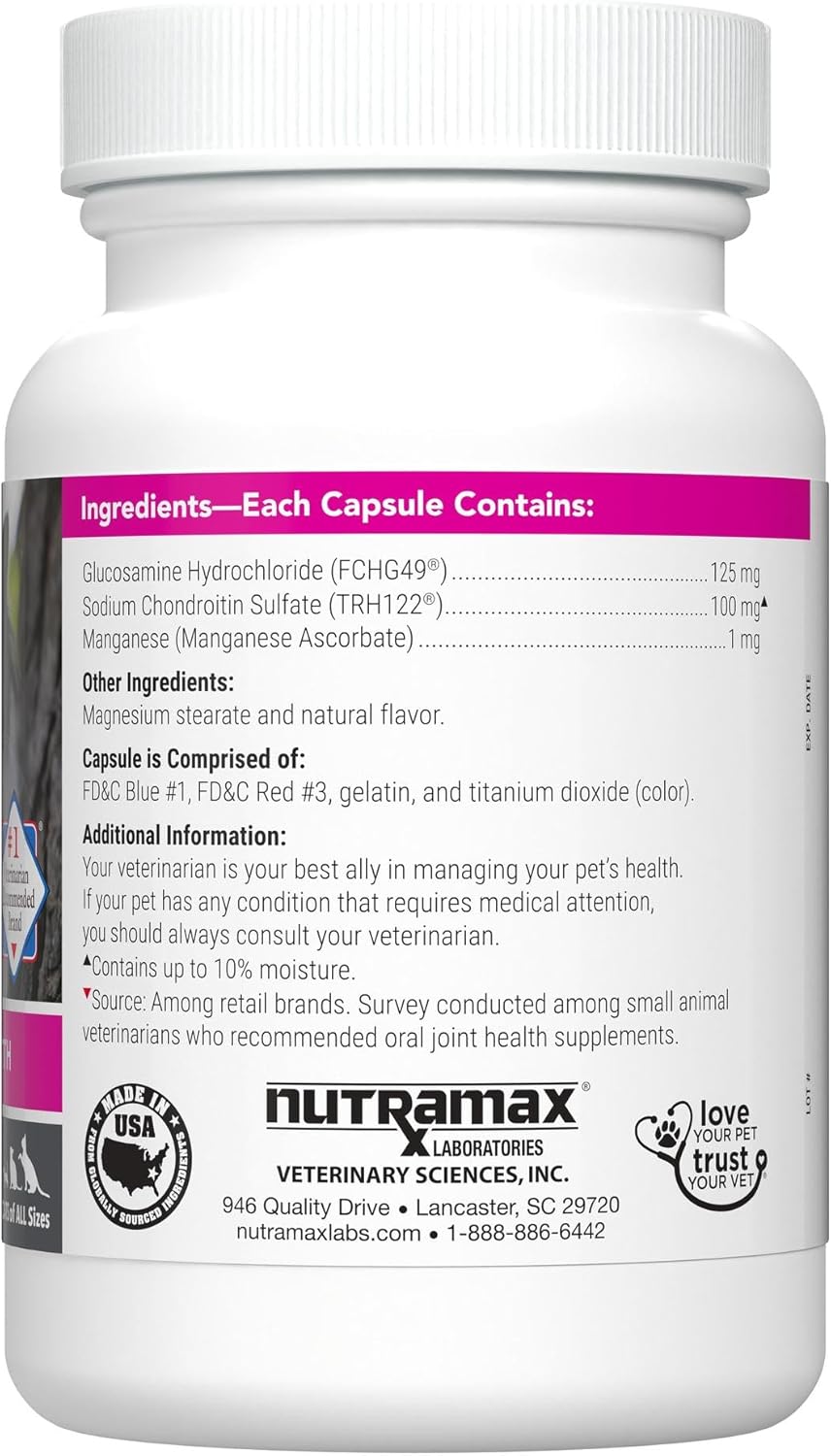 Cosequin Nutramax Laboratories Joint Health Supplement for Cats - With Glucosamine and Chondroitin, 55 Capsules-1