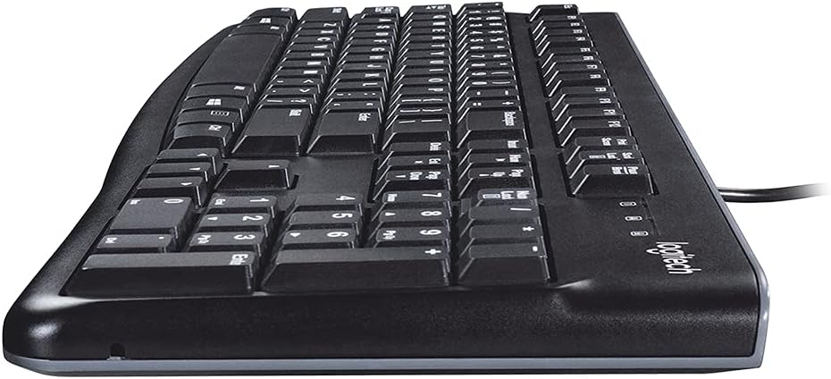 Logitech K120 Wired Business Keyboard for Windows or Linux, USB Plug-and-Play, Full-Size, Spill Resistant, Curved Space Bar, PC/Laptop, QWERTY UK Layout - Black-3